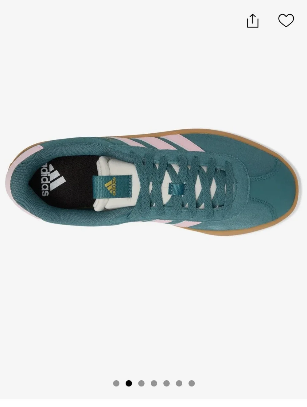 Adidas VL Court 3.0 Women's Teal Pink Gum Sole Fashion Sneakers size 9
